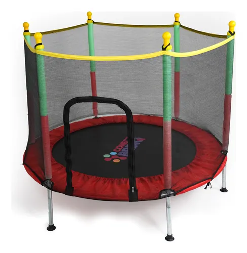 Cama Elástica Infantil Pula Pula Trampolim 1,40 M Playground Lona de salto Preto Proteção de molas Vermelho   -   R$ 427,41