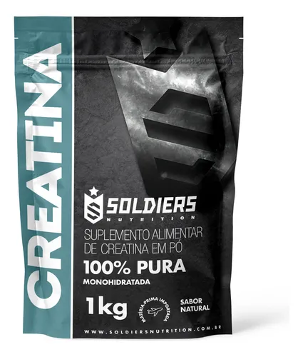 Creatina Monohidratada 1Kg 100% Pura Soldiers Nutrition Sem sabor   -   R$ 104,40