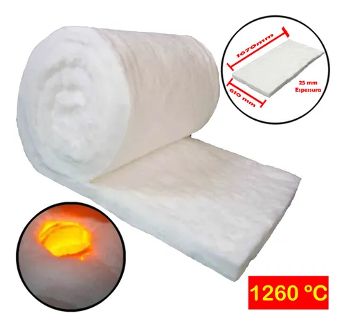 Manta Para Forja Isolamento Térmico 1670x610x25 Fibra Cerâmica Alta Temperatura 1260ºc   -   R$ 139,97