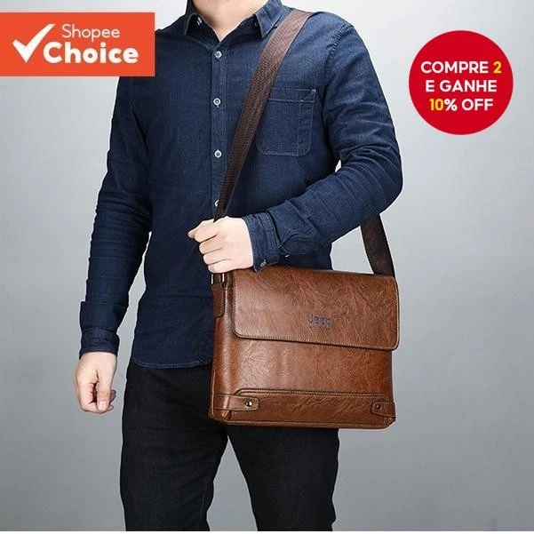 Jeep Bolsa Para Homem De Negócios Simples De Couro Macio O Ombro casual Em Cruz Pendurar Jipe retro   -   74,25