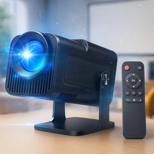 Projetor Hy320 Davely Smart TV Android WiFi6 390 ANSI Lumens Full HD 4K Mini Projetor Portátil Preto com Controle Remoto.  -   R$ 237,55