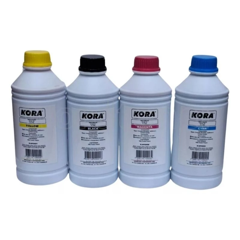 Kit 4 Tintas Compatível Hp Universal Gt53 Gt52 1 Litro  -   129,50